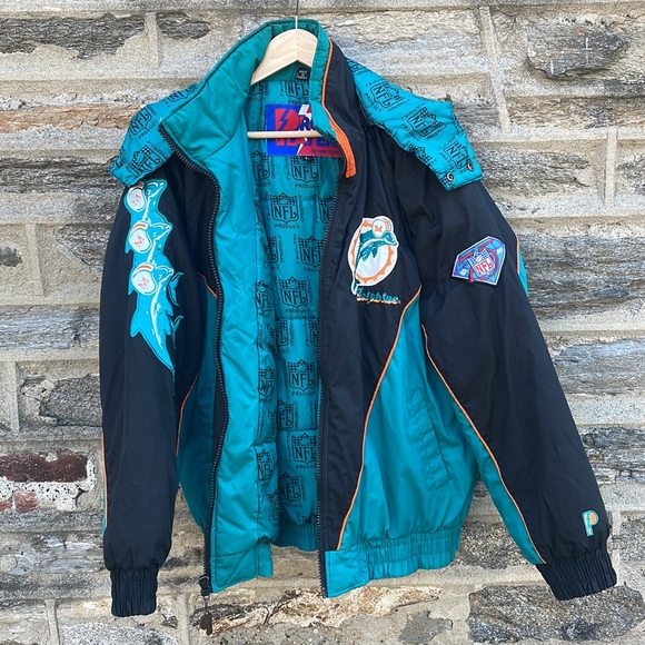 VINTAGE 1994 Miami Dolphins NFL Pro Player by Daniel Young Men's Jacket - Size L - Picture 2 of 15